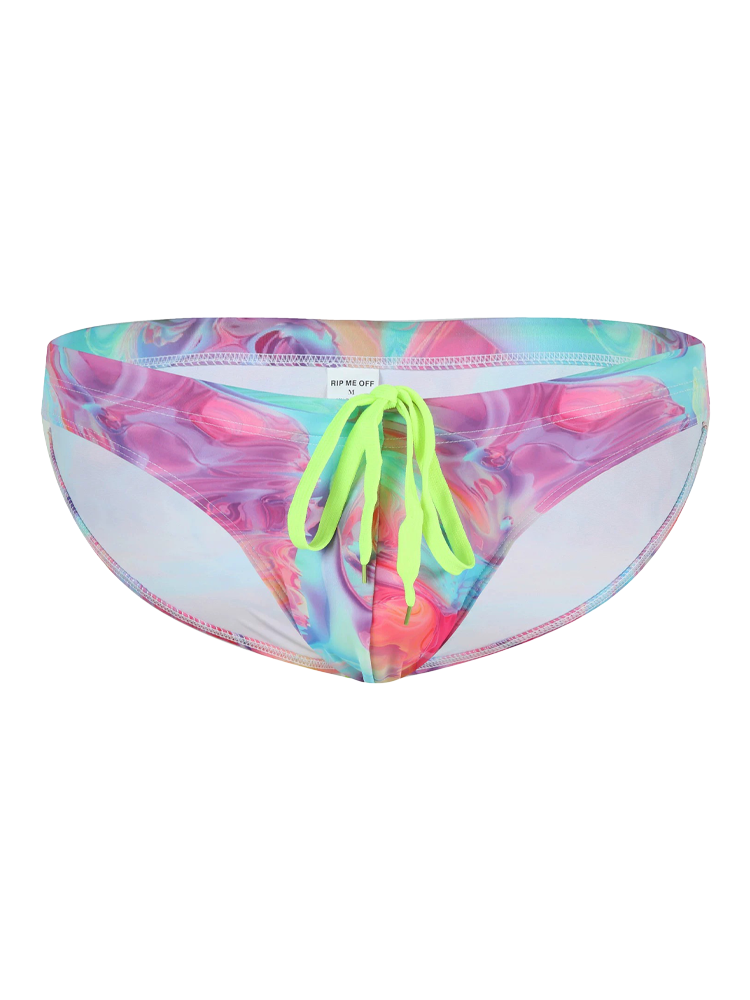 Men's Colorful Low-rise Briefs With Drawstring