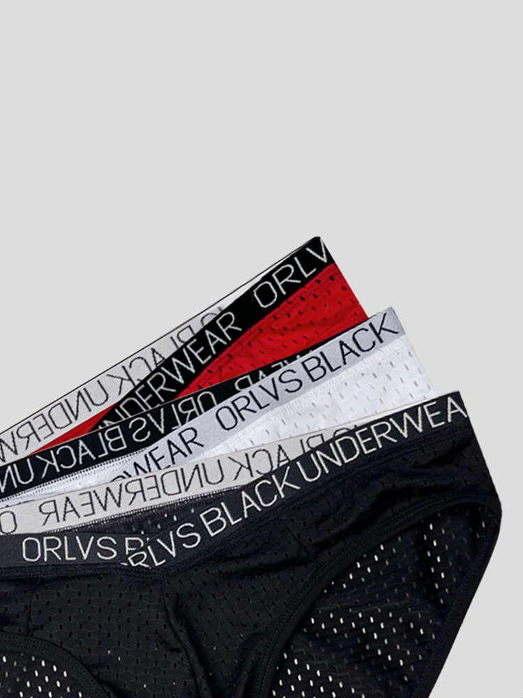 2 Pack Men's Sexy V-shape Waistband Mesh Bikinis