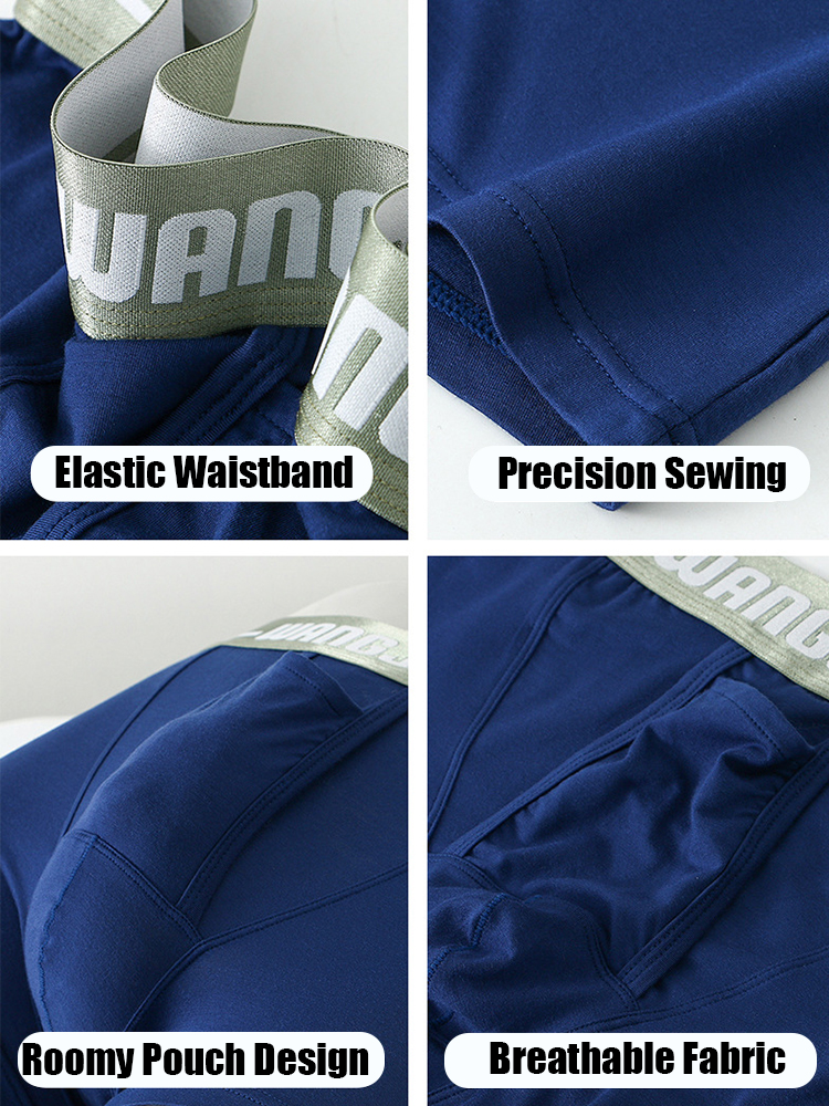 3 Pack Men's Breathable Trunks with Front Pouch