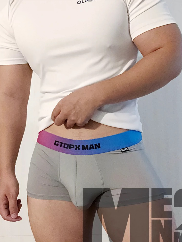 3 Pack Men's U Pouch Trunks with Ombre Belt