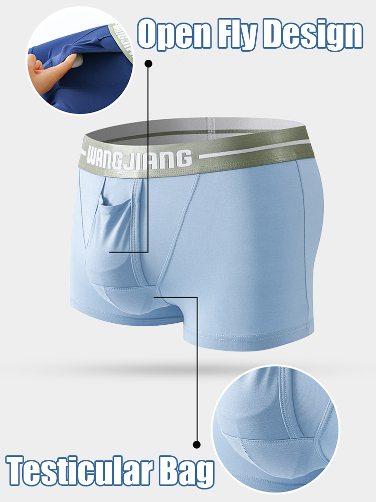 3 Pack Men's Breathable Trunks with Front Pouch