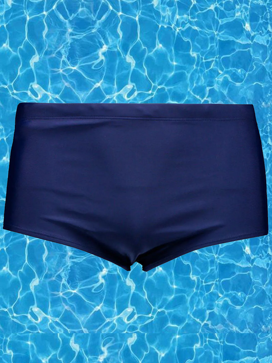 Men's Solid Boxer Trunks Swimwear