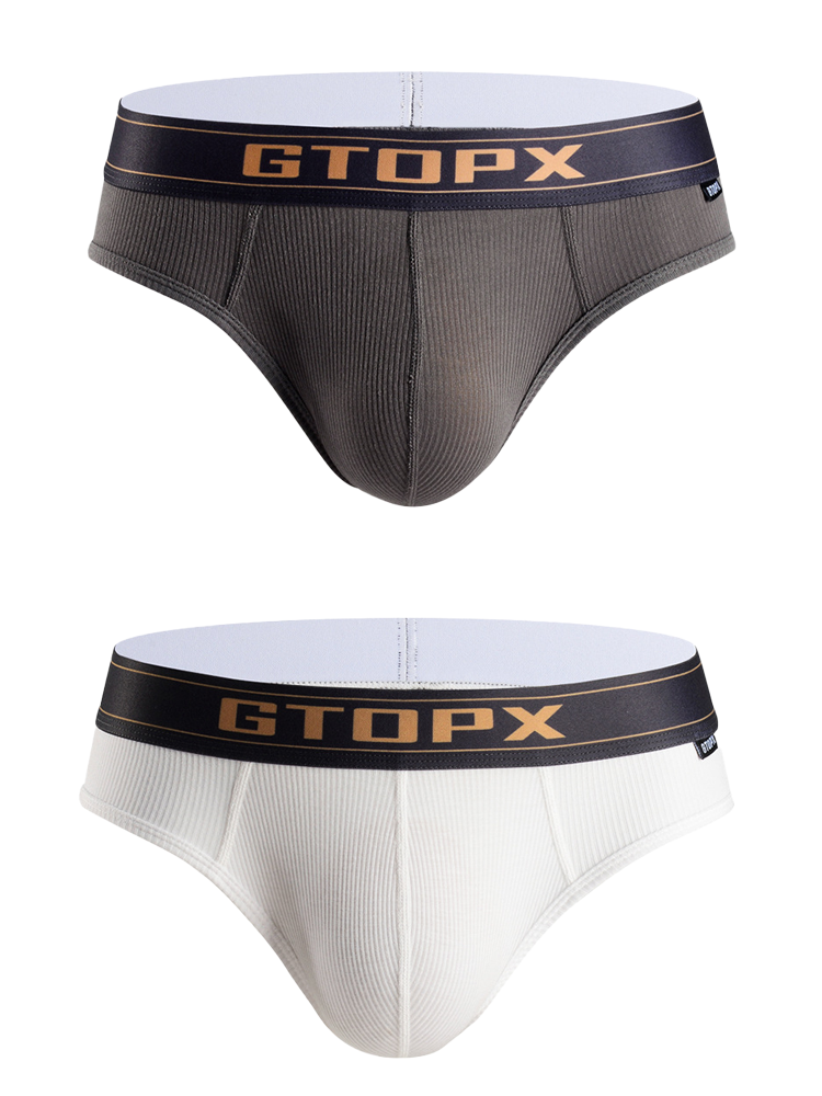 Men's Threaded Fabric U Convex Low-Rise Briefs