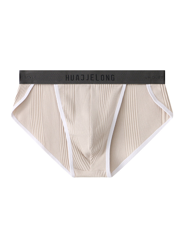 4 Pack Men's Solid Color Cotton Breathable Trendy Briefs