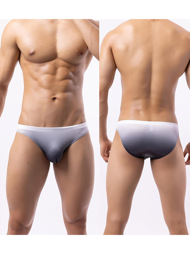 3 Pack Men's Sensual Silk-Like Loose Gradient Color Bikini