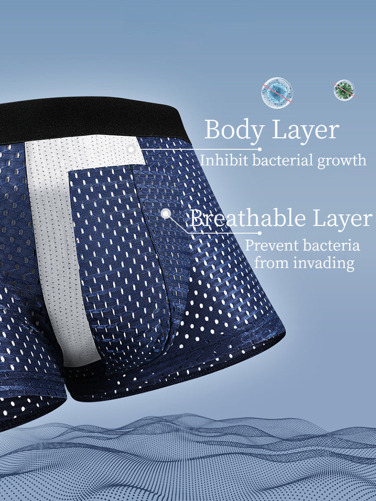4 Pack Mesh Ice Silk Cool Fresh Men's Trunks