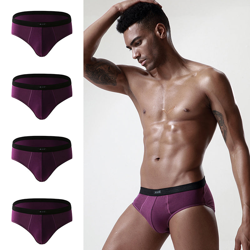 4 Pack Cotton Support U Convex Pouch Briefs