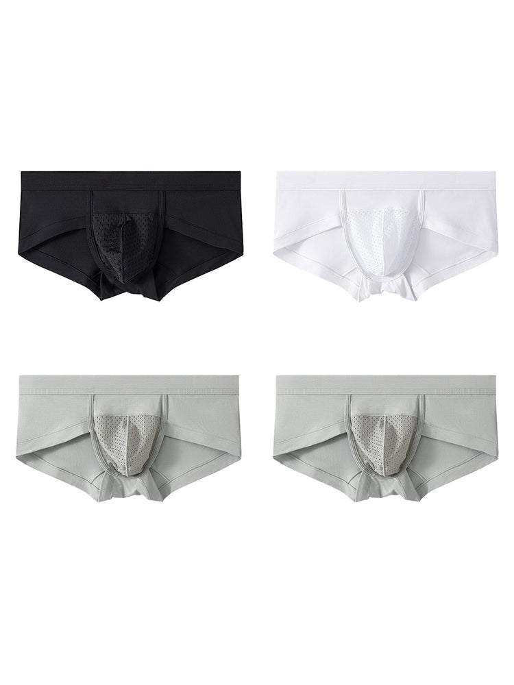 4 Pack Men's U Convex Mesh Pouch Briefs