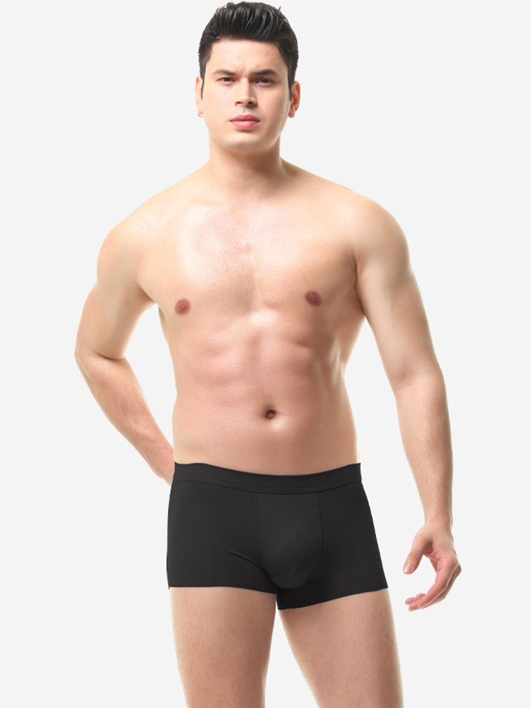 4 Pack Men's Ice Silk Seamless Trunks Underwear