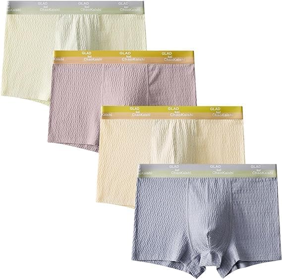 Bubble Cotton Men's Boxer Briefs Antibacterial Breathable Sweat Absorbent