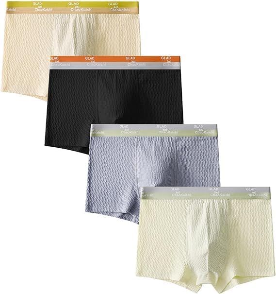 Bubble Cotton Men's Boxer Briefs Antibacterial Breathable Sweat Absorbent
