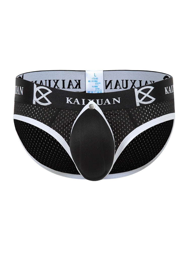 2 Pack Men's Sexy Mesh Front Opening Sponge Coaster Briefs