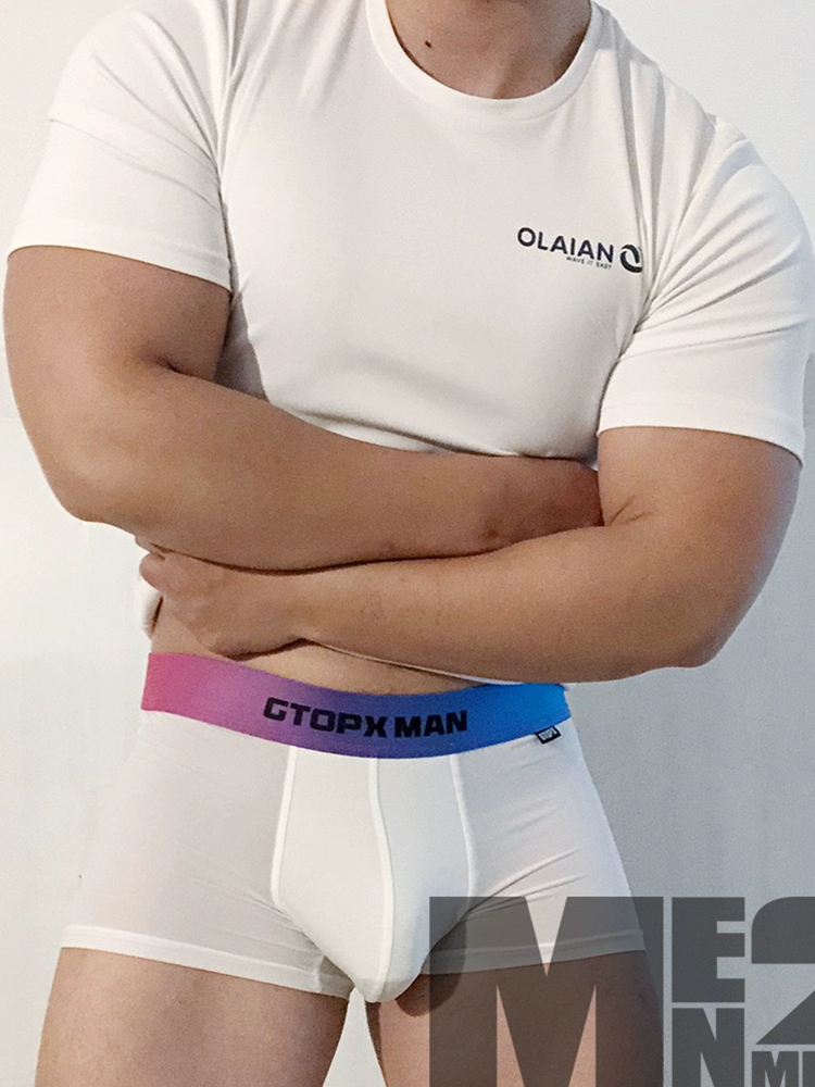 3 Pack Men's U Pouch Trunks with Ombre Belt