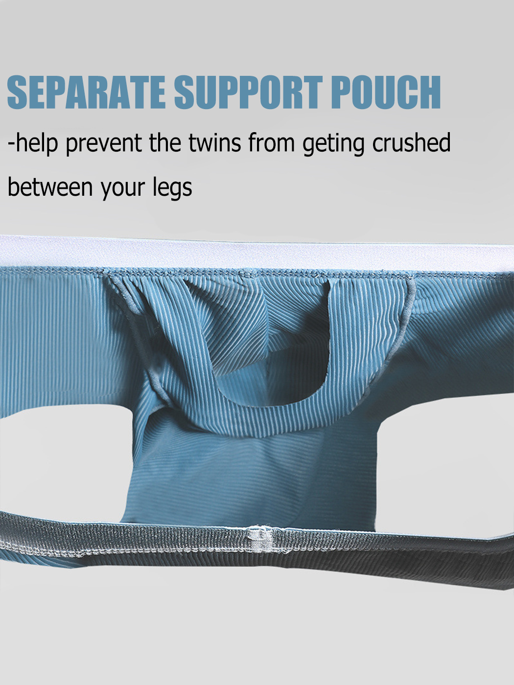 3 Pack Men's Breathable Threaded Fabric Ball Pouch Trunks