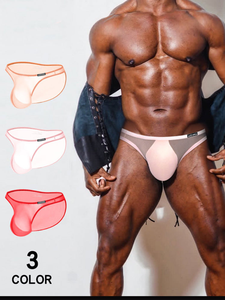 メンズ 3Dポーチ シアー アイスシルク ブリーフ