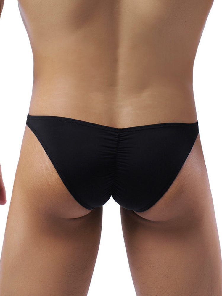 Men's Wrinkled Light Breathable Low Waist Bikini Underwear