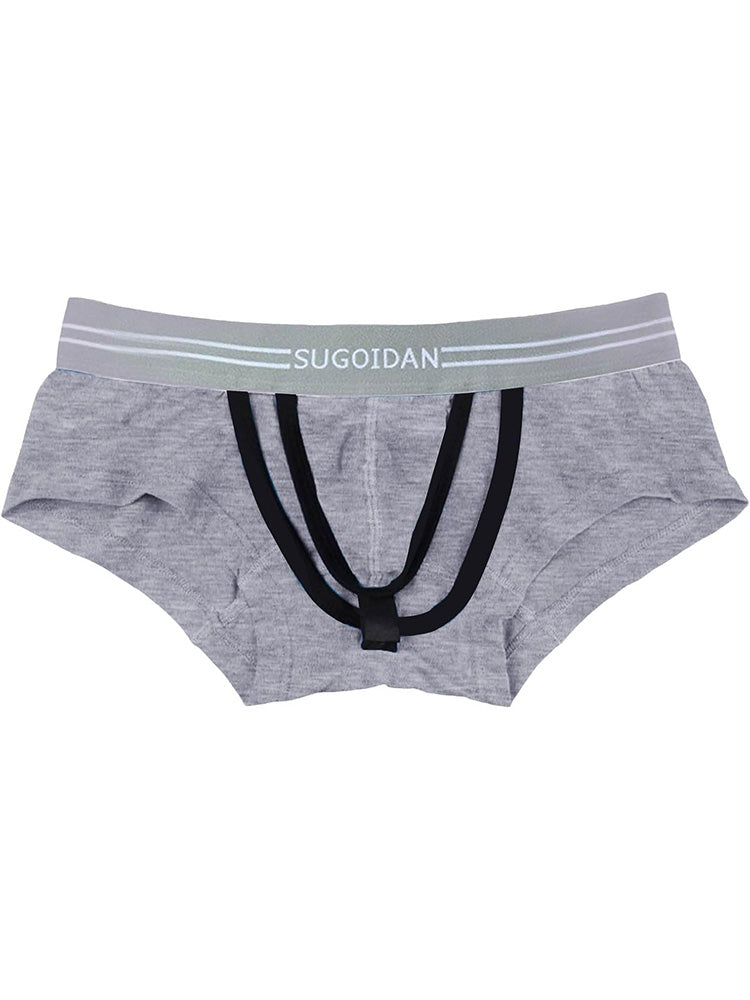 3 Pack Men's Sexy Cutout Trunks with Lift-up Pouch