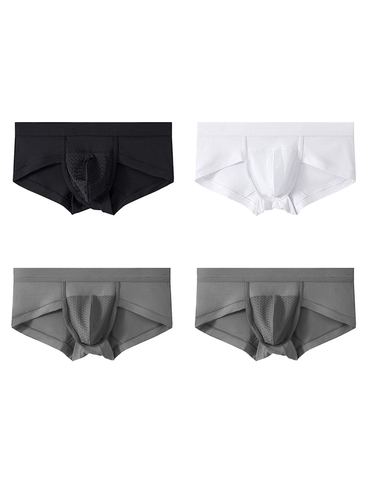 4 Pack Men's U Convex Mesh Pouch Briefs