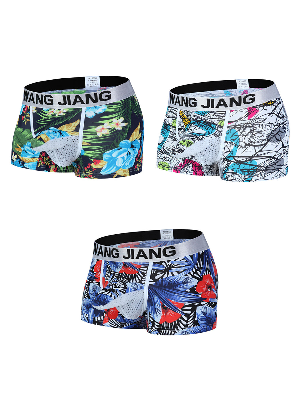3 Pack Men's Ice Silk Trunks with Separated Pouch Design