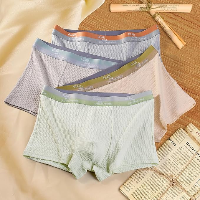 Bubble Cotton Men's Boxer Briefs Antibacterial Breathable Sweat Absorbent