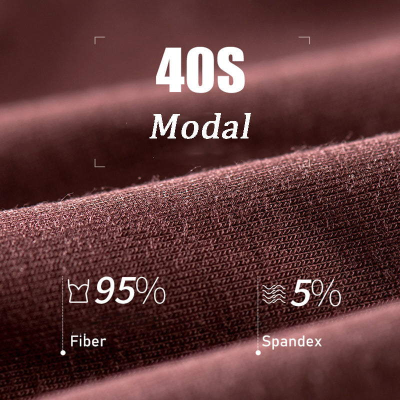 Modal Ultra-soft Solid Mid-waist Men's Boxer Briefs