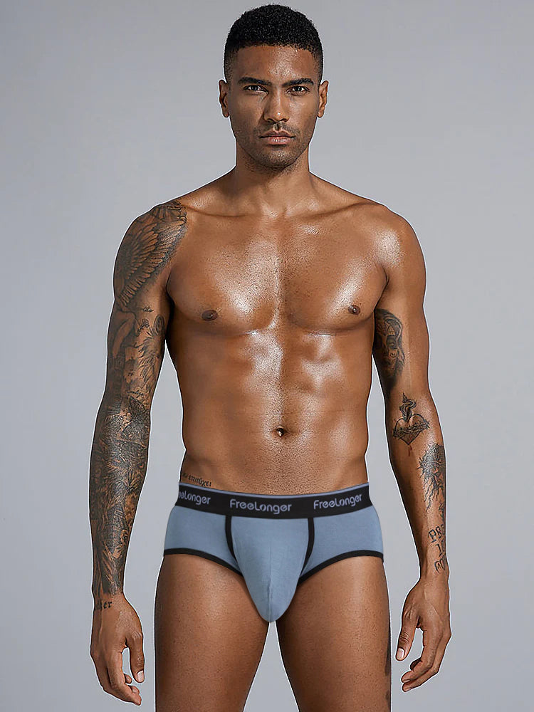 FreeLonger Men's Microfiber Covered Silky Touch Briefs