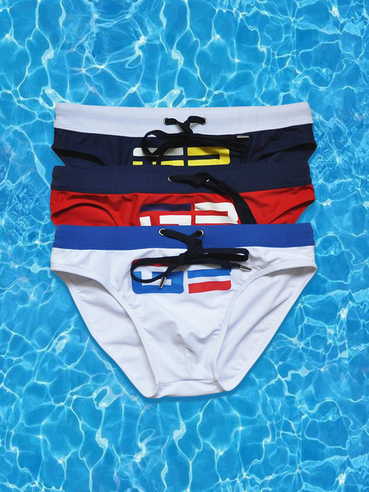 Men's Comfy Bikinis Letter Printed Swimsuit