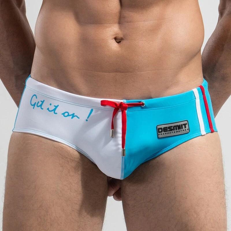 Men's Spell Color Drawstring Swim Briefs