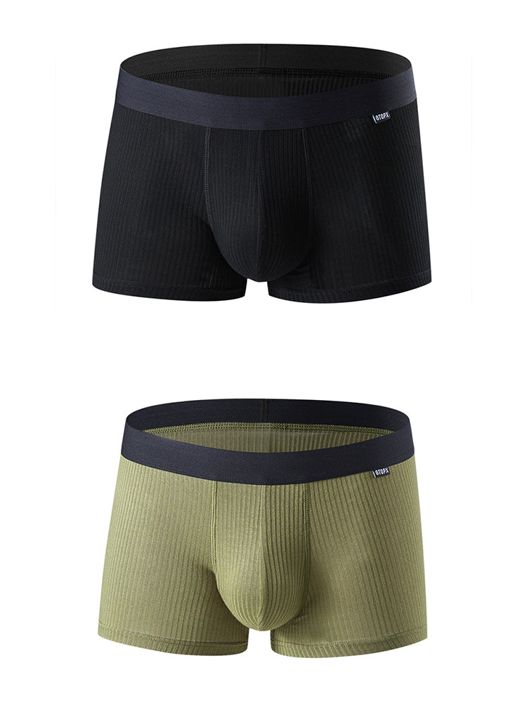 Men's Breathable Threaded Fabric U Convex Trunks