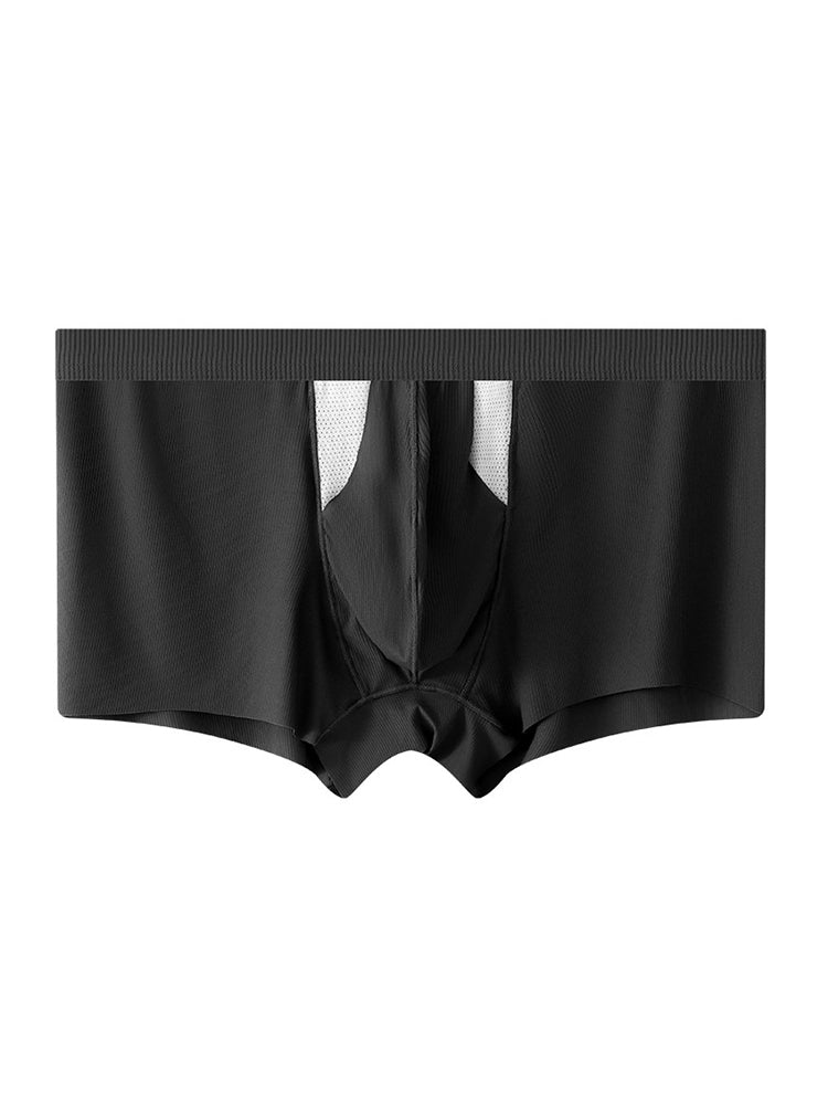 3-Pack Men's Ice Silk Trunks with Bullet-Style Separation and Enlarging Effect