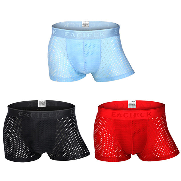 メンズ メッシュ 薄手 アイスシルク 下着 3点セット