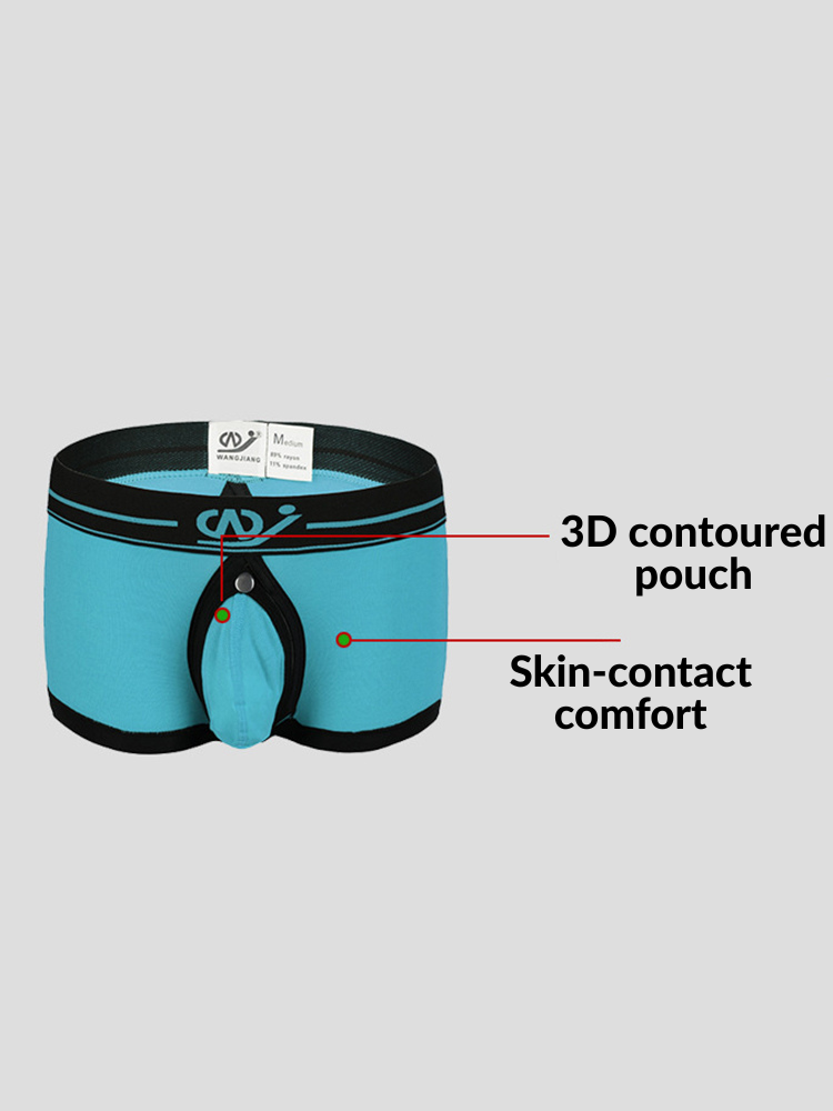 2 Pack Men's Large Pouch Back Opening Sexy Trunks