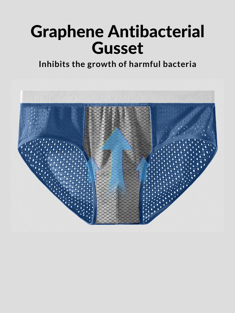 4 Pack Breathable Ice Silk Antibacterial Men's Briefs