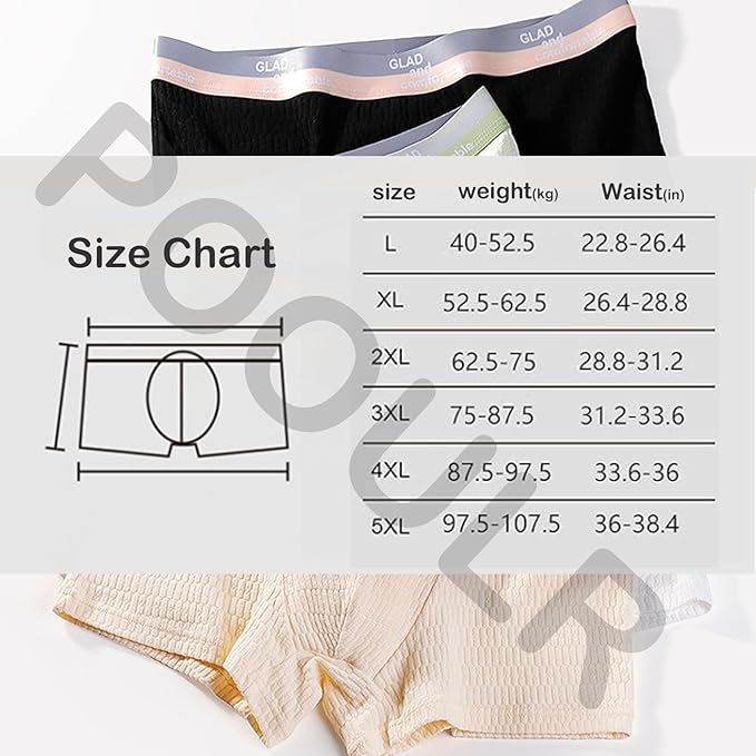 Bubble Cotton Men's Boxer Briefs Antibacterial Breathable Sweat Absorbent