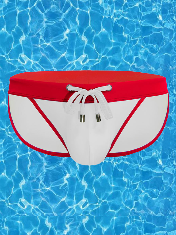 Men's Dual-Tone Swim Briefs with Removable Padding