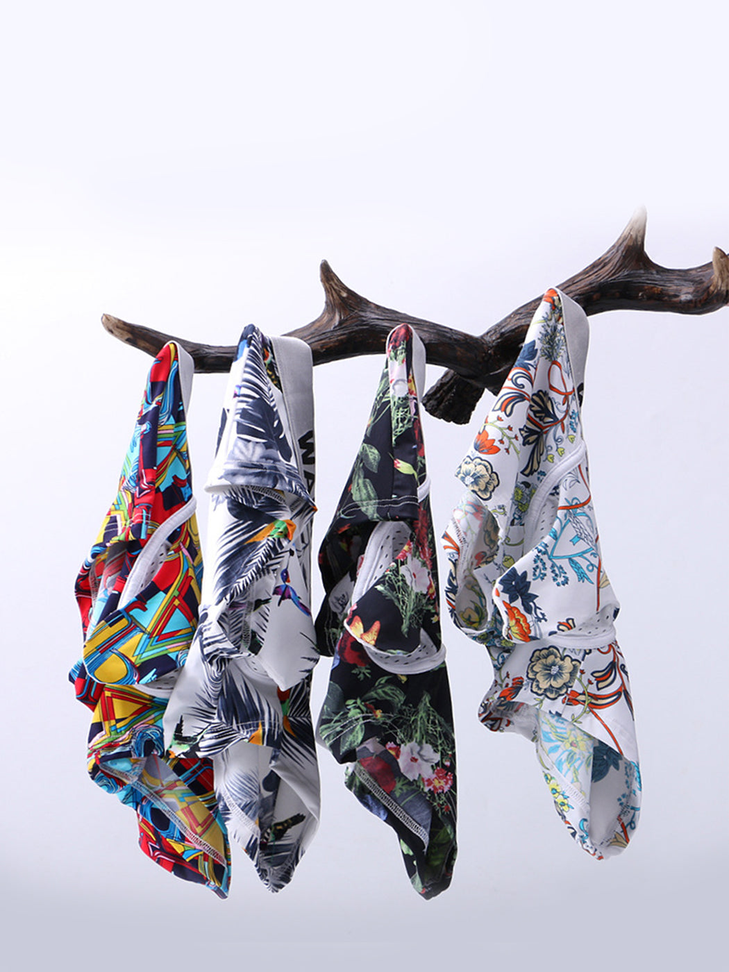 3 Pack Men's Ice Silk Trunks with Separated Pouch Design