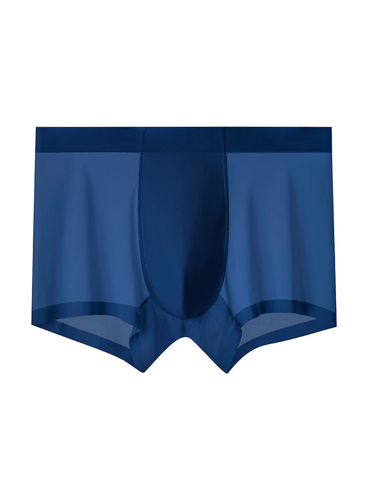 3-pack Men's Ice Silk Sexy 3D Stamped Pouch Boxer Briefs