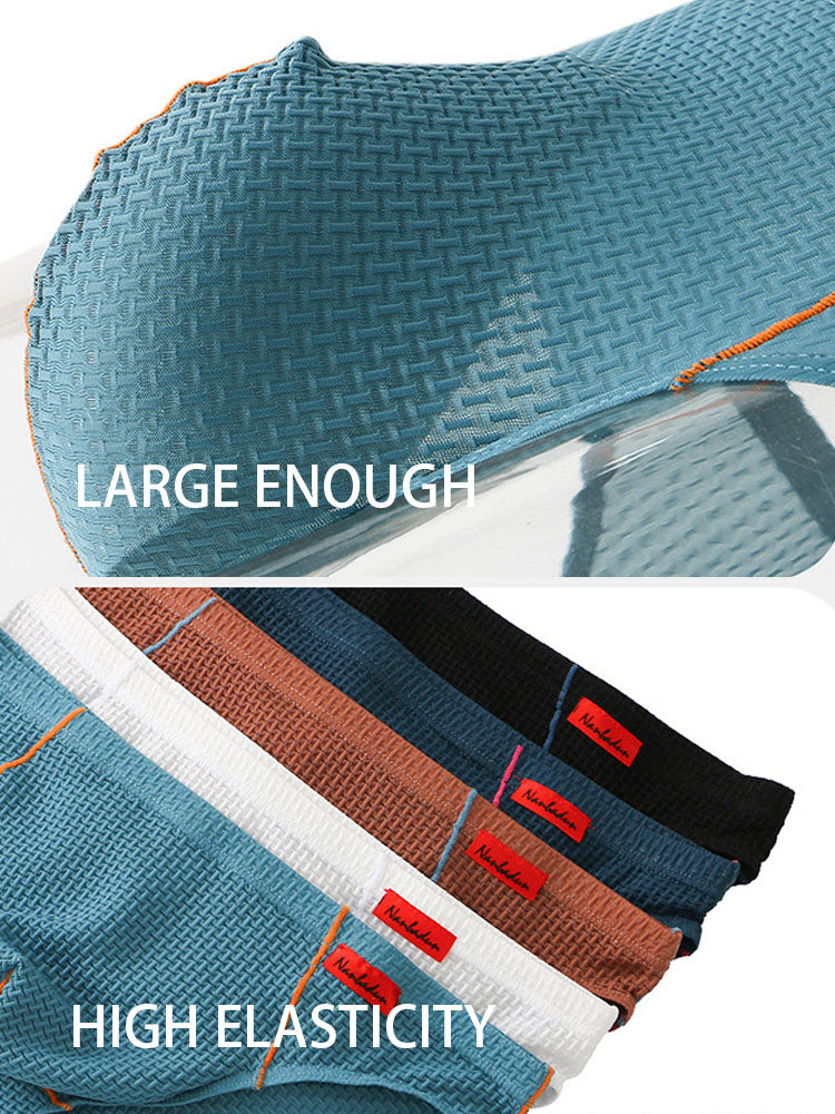 メンズ ナイロン チェック柄 リフトヒップブリーフ 3枚組 トライアングルブリーフ