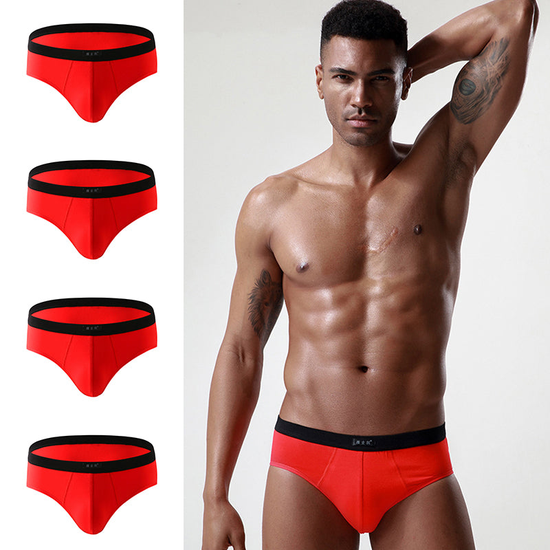 4 Pack Cotton Support U Convex Pouch Briefs
