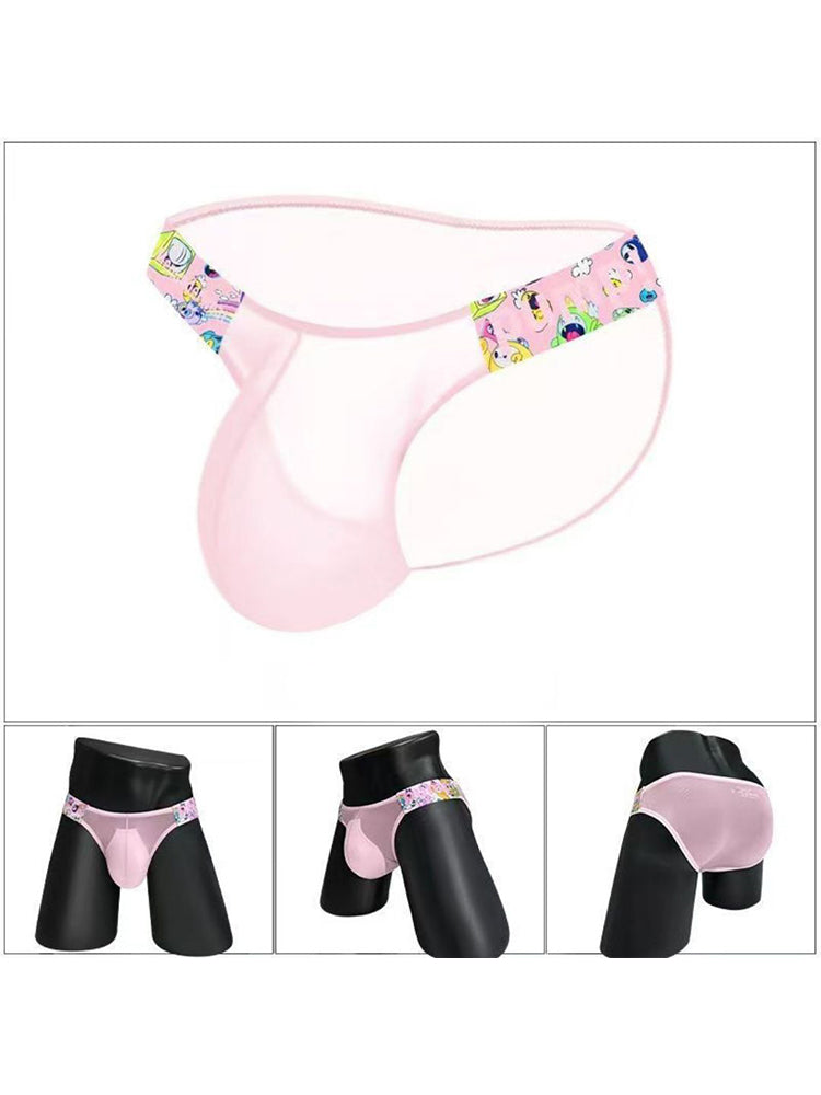 Men's Cartoon High-Cut Triangle Briefs | Breathable Transparent Stylish Underwear