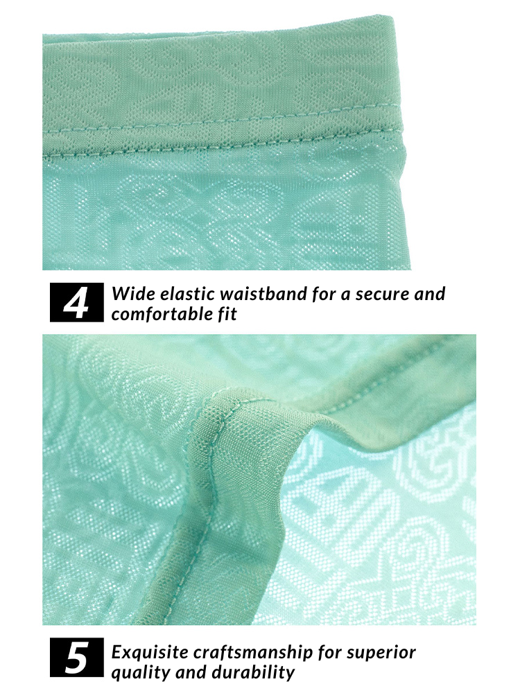 4 Pack Men's Sexy Breathable Jacquard Trunks