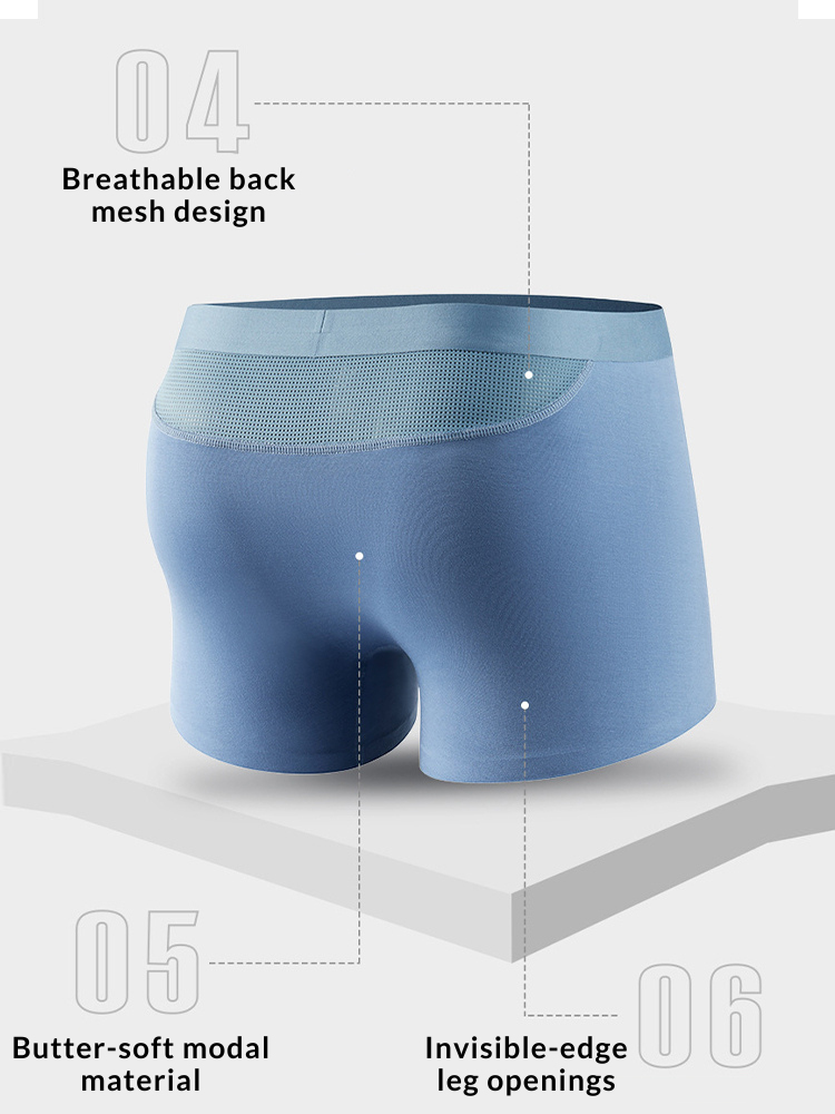 3 Pack Separation Design Support Pouch Boxer Briefs