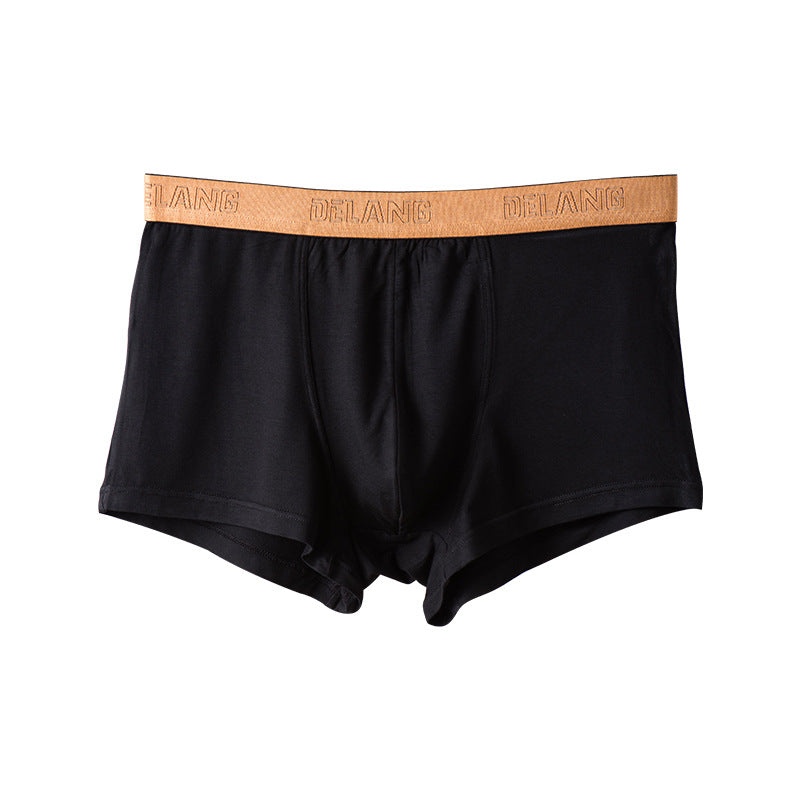 Modal Ultra-soft Solid Mid-waist Men's Boxer Briefs