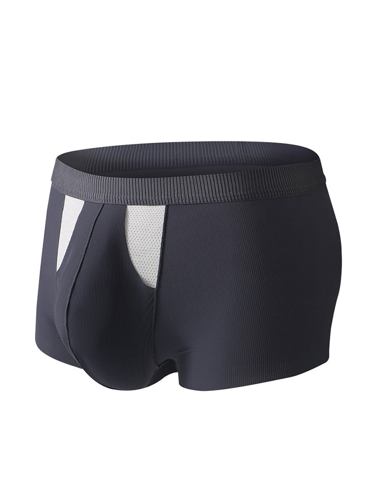 3-Pack Men's Ice Silk Trunks with Bullet-Style Separation and Enlarging Effect