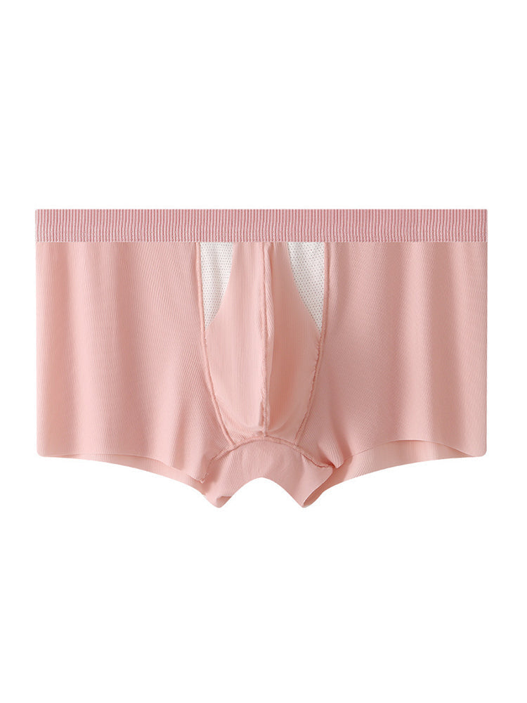 3-Pack Men's Ice Silk Trunks with Bullet-Style Separation and Enlarging Effect