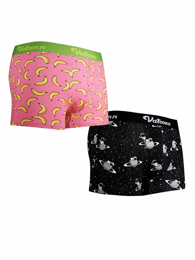 Couple 2 PCS Cotton Cartoon Breathable Underwear