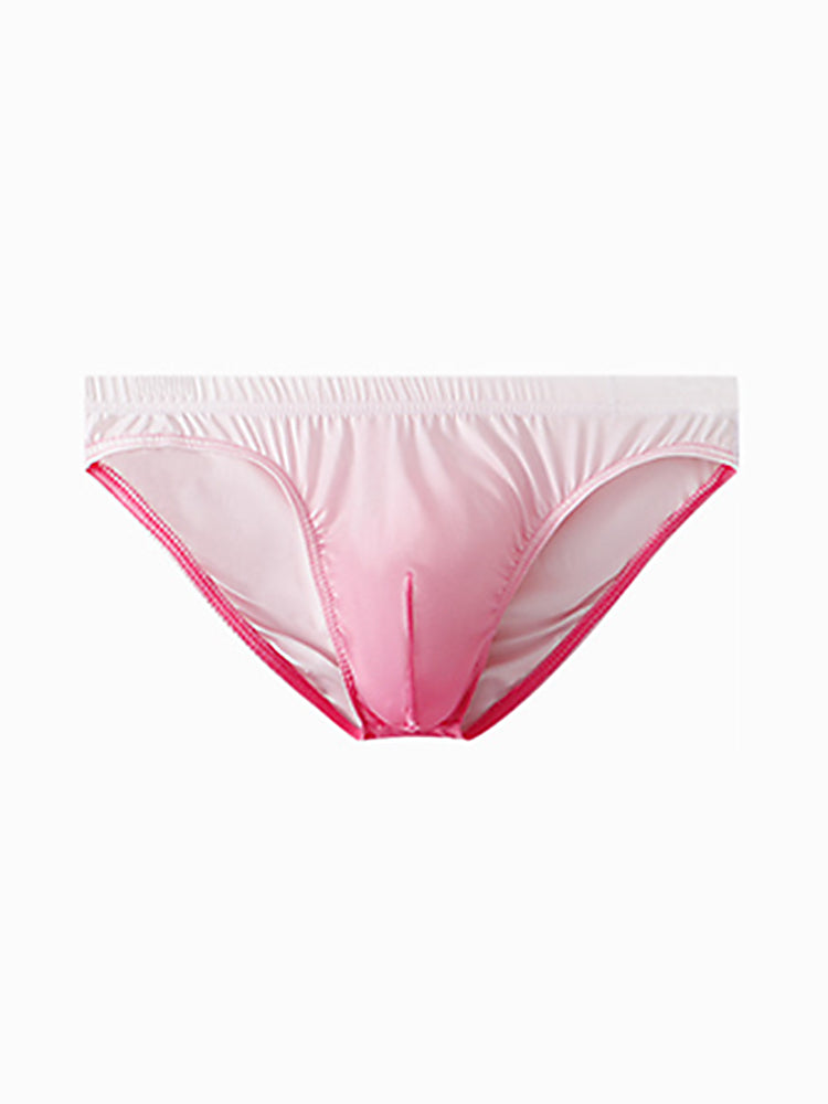 3 Pack Men's Sensual Silk-Like Loose Gradient Color Bikini