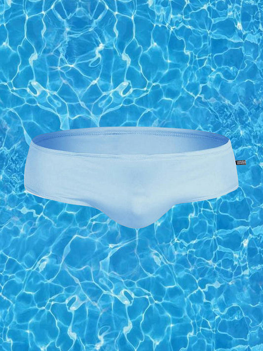 Men's Solid Color Quick-drying Pouch Swim Briefs