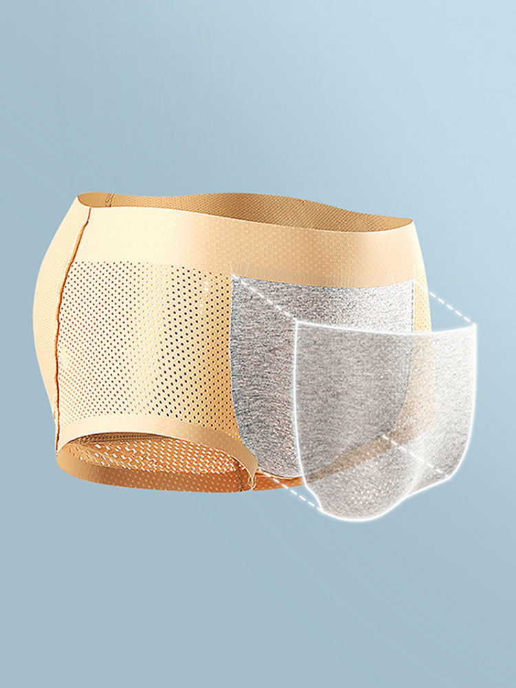 ヒップリフトメッシュ通気性シームレストランクス