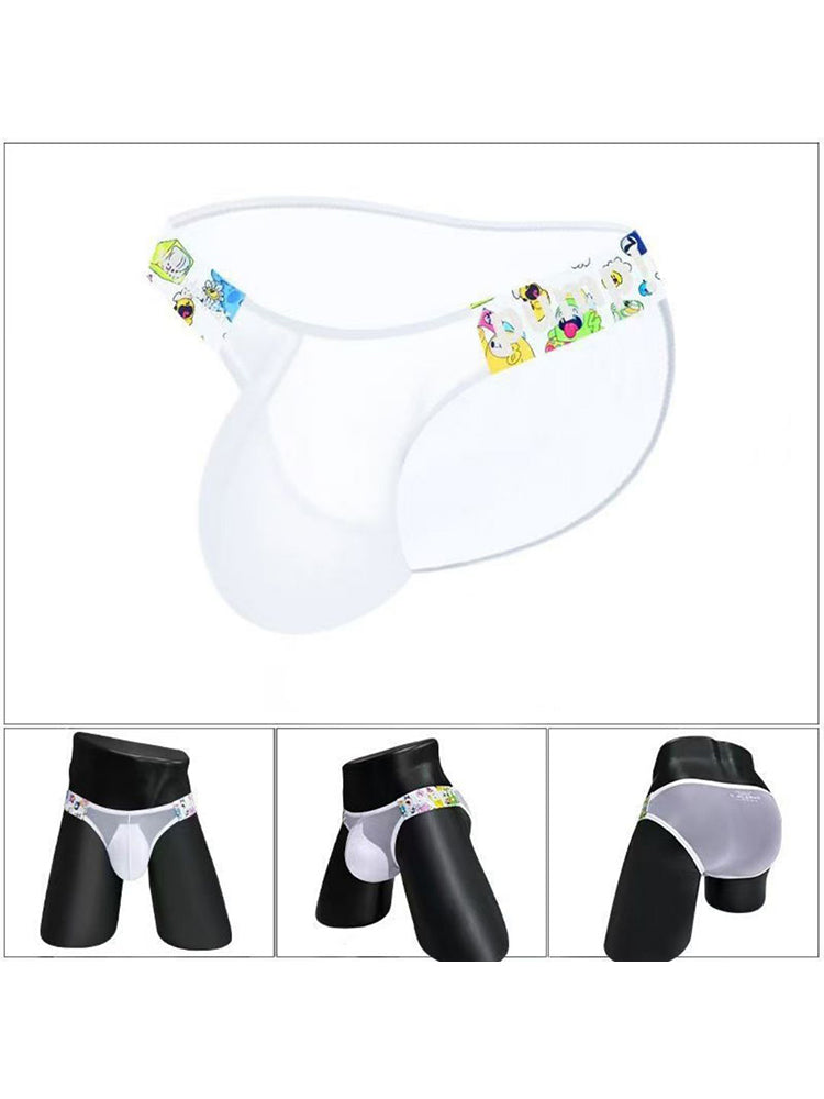 Men's Cartoon High-Cut Triangle Briefs | Breathable Transparent Stylish Underwear